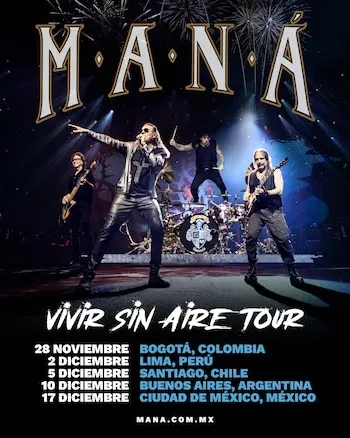 Maná Vivir Sin Aire Tour Santiago 2026